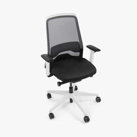 Silla Interstuhl EVERYis1 EV211 MARCO Y ESTRUCTURA BLANCA / TAPICERÍA Y MALLA NEGRA